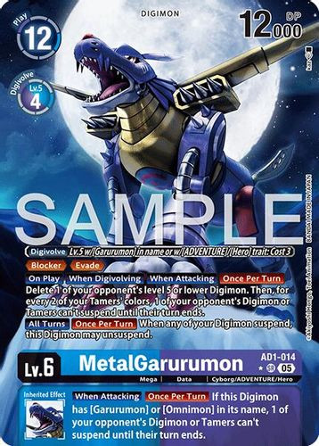 [AD01-014](SR) MetalGarurumon (1 Star Alternate Art) (Foil)