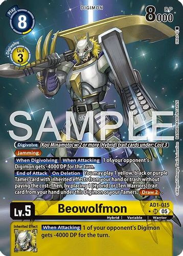 [AD01-015](SR) Beowolfmon (1 Star Alternate Art) (Foil)