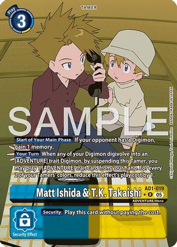 [AD01-019](R) Matt Ishida & T.K. Takaishi (1 Star Alternate Art) (Foil)