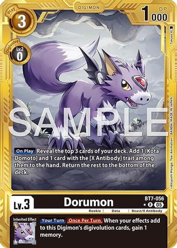 [BT07-056](R) Dorumon (AD01 Reprint) (1 Star Gold Frame) (Foil)
