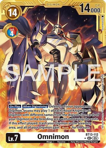 [BT13-112](SEC) Omnimon (AD01 Reprint) (1 Star Gold Frame) (Foil)