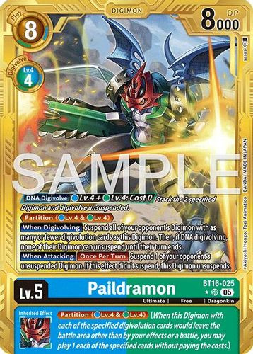 [BT16-025](SR) Paildramon (AD01 Reprint) (1 Star Gold Frame) (Foil)