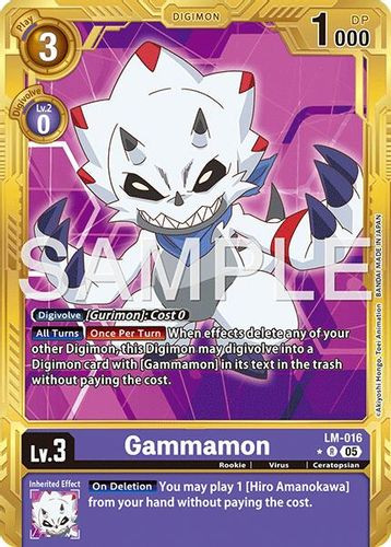 [LM-016](R) Gammamon (AD01 Reprint) (1 Star Gold Frame) (Foil)
