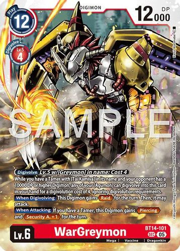 [BT14-101](SEC) WarGreymon (AD01 Reprint) (Foil)