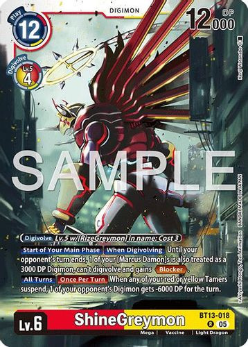 [BT13-018](R) ShineGreymon (AD01 Reprint) (Foil)