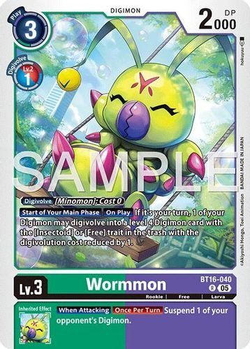 [BT16-040](R) Wormmon (AD01 Reprint) (Foil)