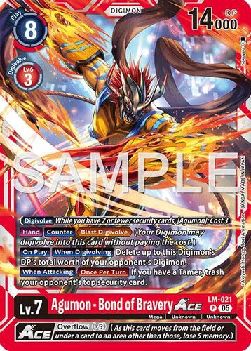 [LM-021](P) Agumon - Bond of Bravery ACE (AD01 Reprint) (Foil)