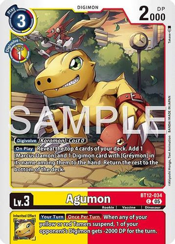 [BT12-034](C) Agumon (AD01 Reprint) (Foil)