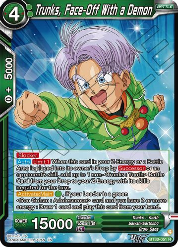 [BT30-051](R) Trunks, Face-Off With a Demon (Foil)