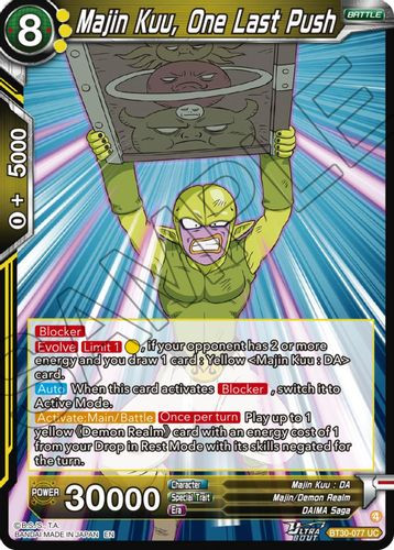 [BT30-077](UC) Majin Kuu, One Last Push (Foil)