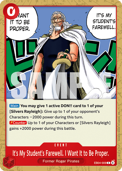 EB04-009C It's My Student's Farewell. I Want It to Be Proper.