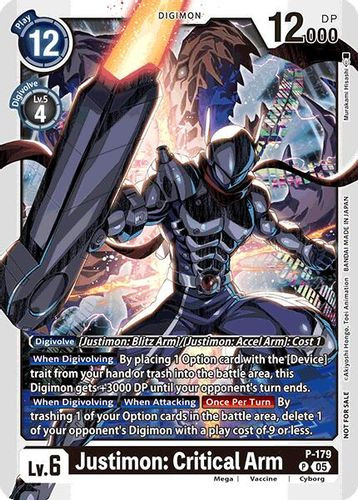 [P-179](P) Justimon: Critical Arm (Store Tournament 2025 Participant Vol.2)
