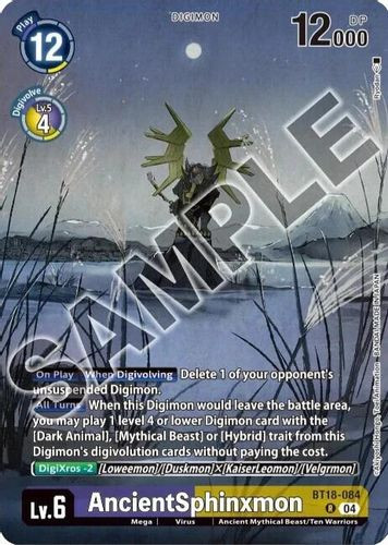 [BT18-084](R) AncientSphinxmon (Tamer's Selection Box Championship 2024) (Foil)