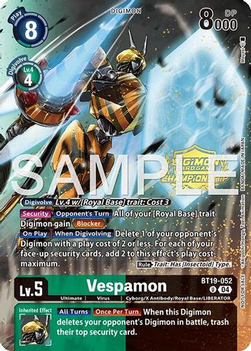 [BT19-052](U) Vespamon (Championship 25-26 Tamers Pack) (Foil)