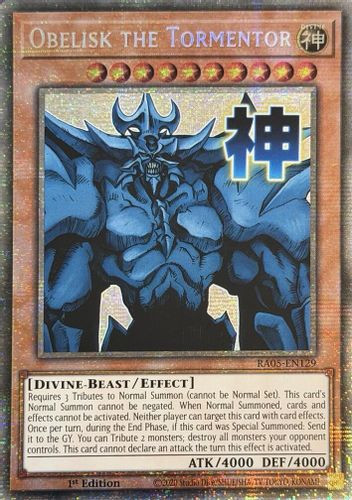 [RA05-EN129] Obelisk the Tormentor (Text Art) (Starlight Rare)<1st>