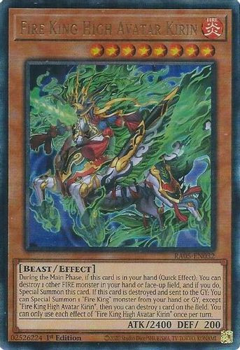 [RA05-EN032] Fire King High Avatar Kirin (Ultimate Rare)<1st>