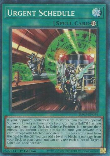 [RA05-EN064] Urgent Schedule (Collector's Rare)<1st>