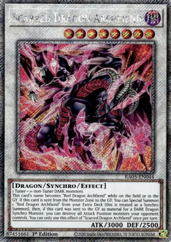 [RA05-EN044] Scarred Dragon Archfiend (Platinum Secret Rare)<1st>
