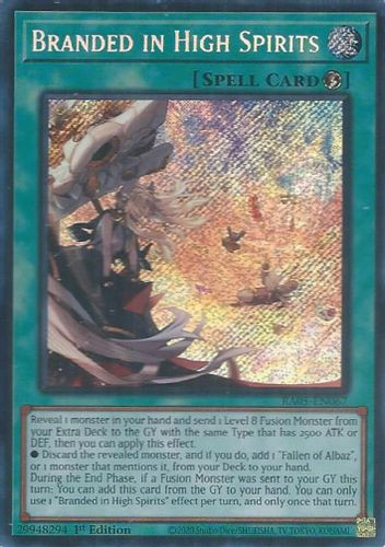 [RA05-EN067] Branded in High Spirits (Secret Rare)<1st>