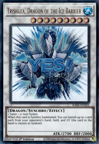 [RA05-EN101] Trishula, Dragon of the Ice Barrier (Text Art) (Ultra Rare)<1st>