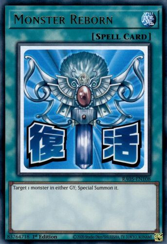 [RA05-EN108] Monster Reborn (Text Art) (Ultra Rare)<1st>