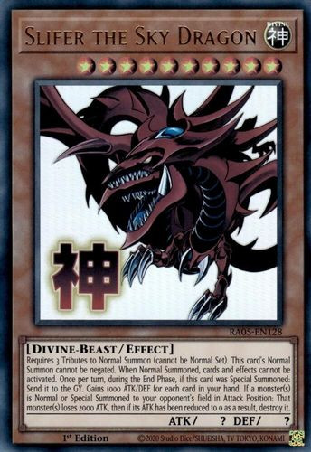 [RA05-EN128] Slifer the Sky Dragon (Text Art) (Ultra Rare)<1st>
