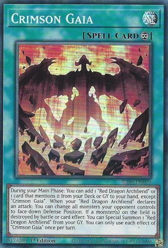 [RA05-EN070] Crimson Gaia (Super Rare)<1st>