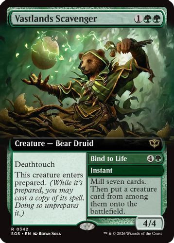 [SOS-0342](R) Vastlands Scavenger // Bind to Life (Extended Art) (Foil)