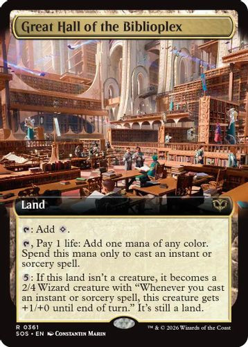 [SOS-0361](R) Great Hall of the Biblioplex (Extended Art) (Foil)