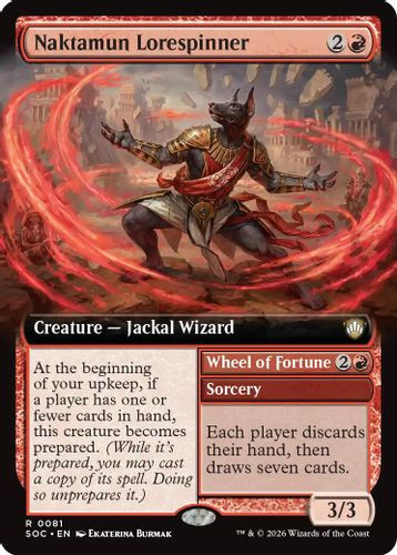 [SOC-0081](R) Naktamun Lorespinner // Wheel of Fortune (Extended Art)