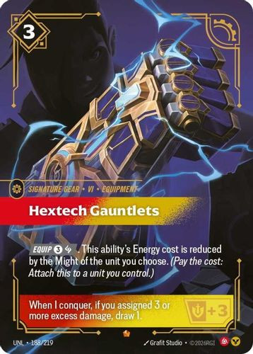 |RB03|[UNL-188/219](E) Hextech Gauntlets {Foil}