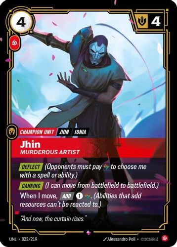 |RB03|[UNL-022/219](R) Jhin - Murderous Artist {Foil}