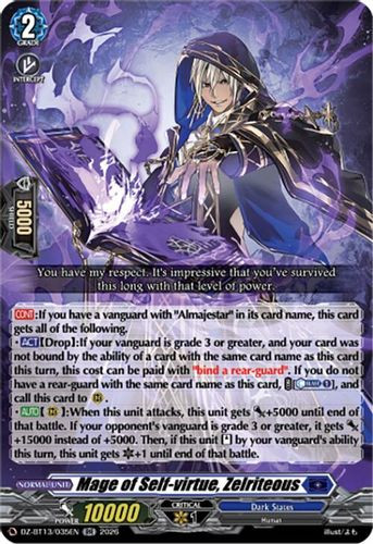 [DZ-BT13/035EN](RR) Mage of Self-virtue, Zelriteous