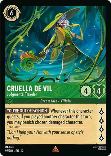 [LOR12-092/204](R) Cruella De Vil - Judgmental Traveler (Foil)