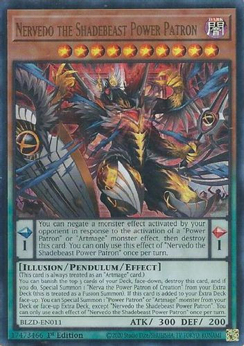 [BLZD-EN011] Nervedo the Shadebeast Power Patron (Ultra Rare)<1st>