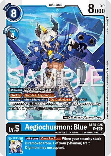 [BT25-025](R) Aegiochusmon: Blue (Foil)