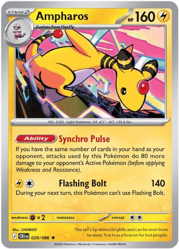 |ME04|[CRI-029/086](R) Ampharos {Reverse Holo}