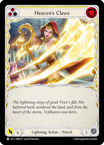 [FAB20 1st][OMN-173](C) Heaven's Claws (Yellow)