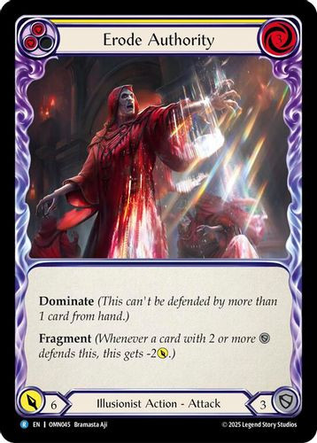 [FAB20 1st][OMN-045](R) Erode Authority (Yellow) (Rainbow Foil)