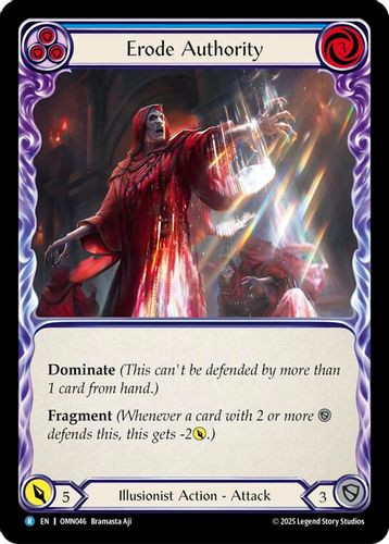 [FAB20 1st][OMN-046](R) Erode Authority (Blue) (Rainbow Foil)