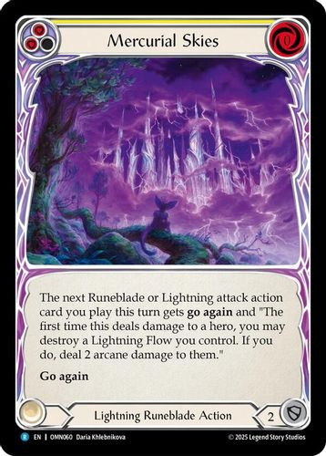 [FAB20 1st][OMN-060](R) Mercurial Skies (Yellow) (Rainbow Foil)