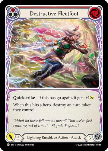 [FAB20 1st][OMN-062](C) Destructive Fleetfoot (Red) (Rainbow Foil)