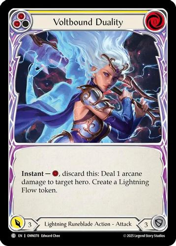 [FAB20 1st][OMN-078](C) Voltbound Duality (Yellow) (Rainbow Foil)