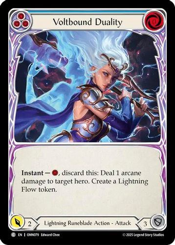 [FAB20 1st][OMN-079](C) Voltbound Duality (Blue) (Rainbow Foil)