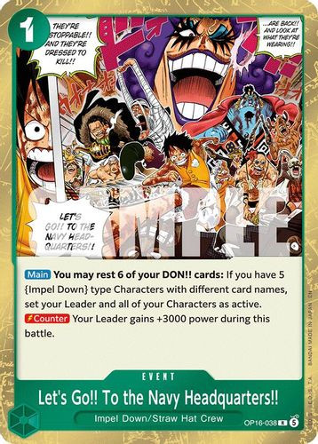 [OP16-038](R) Let's Go!! To the Navy Headquarters.. (Foil)