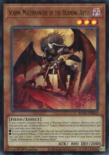 [BLGG-EN062] Scarm, Malebranche of the Burning Abyss (Ultra Rare)<1st>