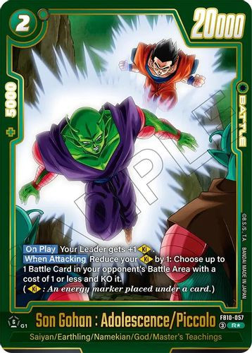 [FB10-057](R) Son Gohan : Adolescence/Piccolo (1 Star Alt Art) (Foil)