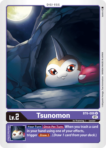 BT06-006U Tsunomon (Prerelease Stamp) (Foil)