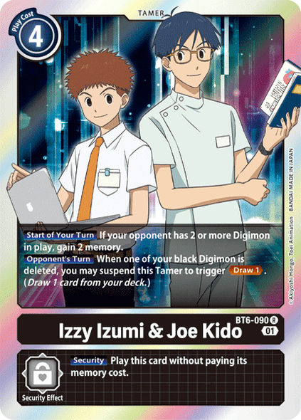BT06-090R Izzy Izumi & Joe Kido (Prerelease Stamp) (Foil)
