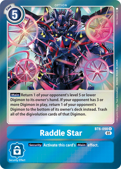 BT06-098R Raddle Star (Prerelease Stamp) (Foil)